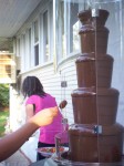 Wedding reception chocolate fountain